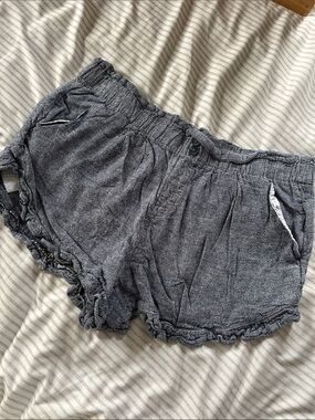 Time and Tru Charcoal Ruffle-Hem High Waist Shorts